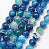 Natural Striped Agate/Banded Agate Bead Strands G-K166-13-10mm-06-1