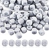 20Pcs Grey Cube Letter Silicone Beads 12x12x12mm Square Dice Alphabet Beads with 2mm Hole Spacer Loose Letter Beads for Bracelet Necklace Jewelry Making JX436O-1