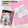 4Rolls 2 Styles Printed Polyester Grosgrain Ribbons OCOR-GF0004-70-4
