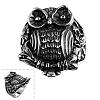 Punk Rock Style Men's 316L Surgical Stainless Steel Owl Wide Band Rings RJEW-BB06648-10-1