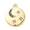 Brass Micro Pave Cubic Zirconia Pendants ZIRC-P085-32G-2