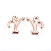 Rose Gold Plated Alloy Letter Pendants X-PALLOY-J718-01RG-Y-1