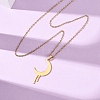 304 Stainless Steel Melting Moon Pendant Cable Chain Necklaces for Men Women NJEW-K308-01C-G-2