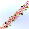 Flower Polyester Jacquard Ribbon X-FABR-PW0001-248A-1