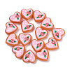 Handmade Heart Lampwork Beads Strands LAMP-P069-04B-08-1