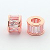Brass Micro Pave Cubic Zirconia European Bead ZIRC-N002-25M-2