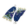Boho Seed Bead Christmas Tree Tassel Earrings EJEW-Q380-03B-2