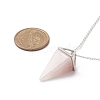 Natural Rose Quartz Geometry Pendant Necklace NJEW-JN04239-01-2