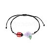 Handmade Flower Ladybird Glass Seed Braided Bead Bracelet BJEW--MZ00105-02-1