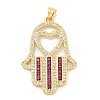 Rack Plating Brass Micro Pave Cubic Zirconia Pendants KK-K341-71G-1