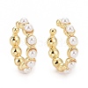 Acrylic Pearl Beaded Cuff Earrings EJEW-G288-06G-1