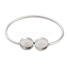 Tarnish Resistant 304 Stainless Steel Blank Bangle Bases with Flat Round Tray STAS-G337-01P-2