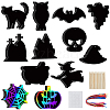 Halloween Rainbow Scratch Paper Art Pendant Decoration Kits DIY-WH20013-22-1