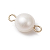 Natural Pearl Two Sides Polished Connector Charms PALLOY-JF04637-4