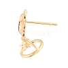Brass Pave Colorful Cubic Zirconia Stud Earring Findings KK-N216-545-6