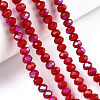 Electroplate Opaque Solid Color Glass Beads Strands EGLA-A034-P10mm-L21-4
