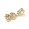 Brass Clear Cubic Zirconia European Dangle Charms KK-R003-01G-02-3