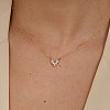 Golden Brass Heart Pendant Necklace for Women LS-WZ0134-2-1-3