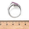 Brass Micro Pave Cubic Zirconia Cuff Open Rings for Women RJEW-L343-12P-02-5