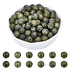 ARRICRAFT Natural Serpentine/Green Lace Stone Beads Strands G-AR0001-46-1