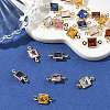 SHEGRACE Brass Pave Cubic Zirconia Square Connector Charms XGRQ2O044-440P-6