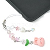 Resin Rabbit & Glass Beaded Mobile Straps HJEW-FZ00007-3