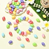 30Pcs 6 Colors Opaque Acrylic European Beads SACR-YW0002-10-4