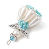 Pearlized Glass Pearl Beads  Pendants PALLOY-MZ00487-02-4