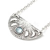 Alloy Moon Phase Pendant Necklace with Resin Beaded NJEW-G056-08AS-1