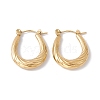 Ion Plating(IP) 304 Stainless Steel Twist Teardrop Hoop Earrings for Women EJEW-G314-05G-1