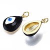 Real 16K Gold Plated Brass Enamel Pendants KK-S061-78A-NR-2