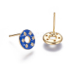 Brass Micro Pave Cubic Zirconia Ear Studs EJEW-F209-04A-G-2