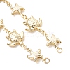 Summer Beach 304 Stainless Steel Turtle Starfish Link Chain Bracelet Making AJEW-JB01612-2