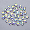 Transparent Spray Painted Glass Beads X-GLAA-R211-04-G05-1