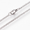 304 Stainless Steel Rolo Chain Necklaces NJEW-G313-18P-2