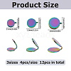 12Pcs 3 Styles 304 Stainless Steel Cuff Earrings EJEW-HS0001-36RC-2
