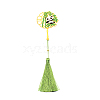 Panda Brass Bookmark with Tassel for Reader AJEW-WH0029-61-1