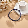 Natural Lapis Lazuli(Dyed) Column Beaded Stretch Bracelet BJEW-JB08989-02-2