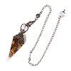 Natural Tiger Eye Hexagonal Pointed Dowsing Pendulums PW-WG44BA6-01-1