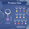 Acrylic Flat Round with Number Pendant Locking Stitch Markers HJEW-PH01870-2