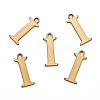 304 Stainless Steel Alphabet Charms STAS-H122-I-AB-2