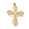 Brass Micro Pave Clear Cubic Zirconia Pendants CU-CBA9883-05G-G-1
