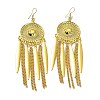 Golden Alloy Chandelier Earrings LS-EJEW-D092-03D-G-1