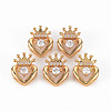 Rack Plating Brass Micro Pave Clear Cubic Zirconia Charms KK-T060-06-RS-1