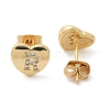 Rack Plating Brass Micro Pave Clear Cubic Zirconia Stud Earrings EJEW-K299-01G-6