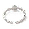 Non-Tarnish 304 Stainless Steel Flat Round Wrap Open Cuff Ring for Women RJEW-I098-04P-3