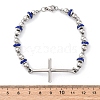 201 Stainless Steel Link Chain Bracelets BJEW-A032-01P-02-3