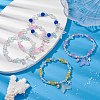 5Pcs 5 Color Glass & ABS Plastic Imitation Pearl Beaded Stretch Bracelets Set BJEW-JB09747-S-2
