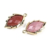 Natural Rhodonite Faceted Leaf Pendants G-I375-04G-12-2