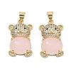 Rack Plating Brass Micro Pave Clear Cubic Zirconia Pendants KK-Q006-20G-1